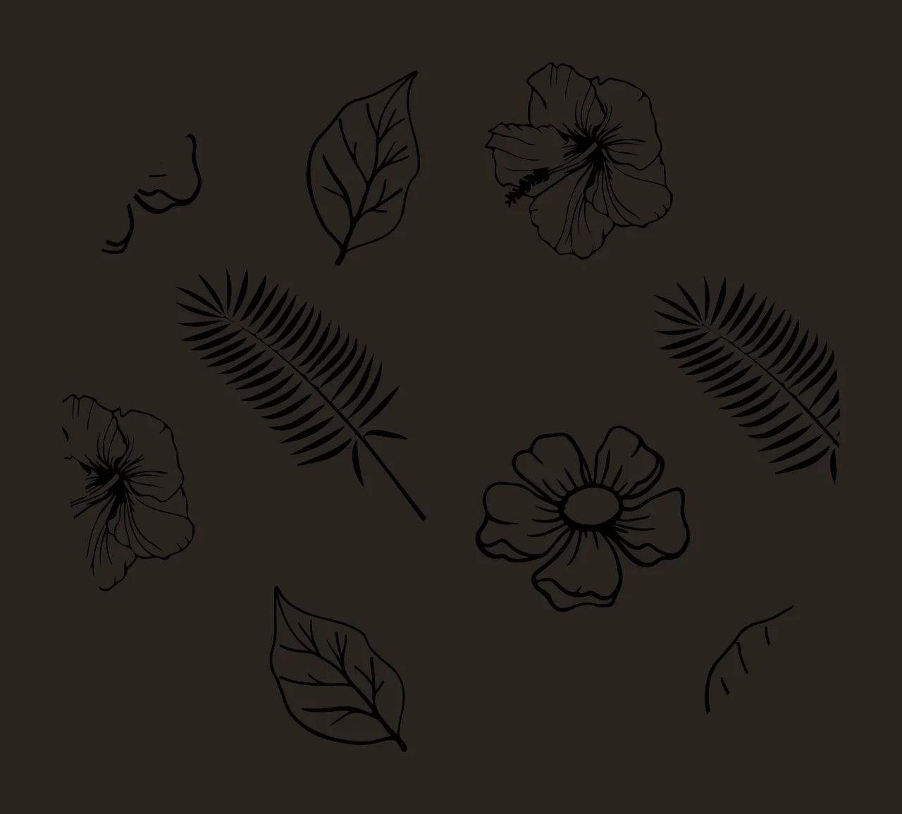 Keychain Circular Floral Pattern With Leaves repeating flowers contrast preview thumbnail