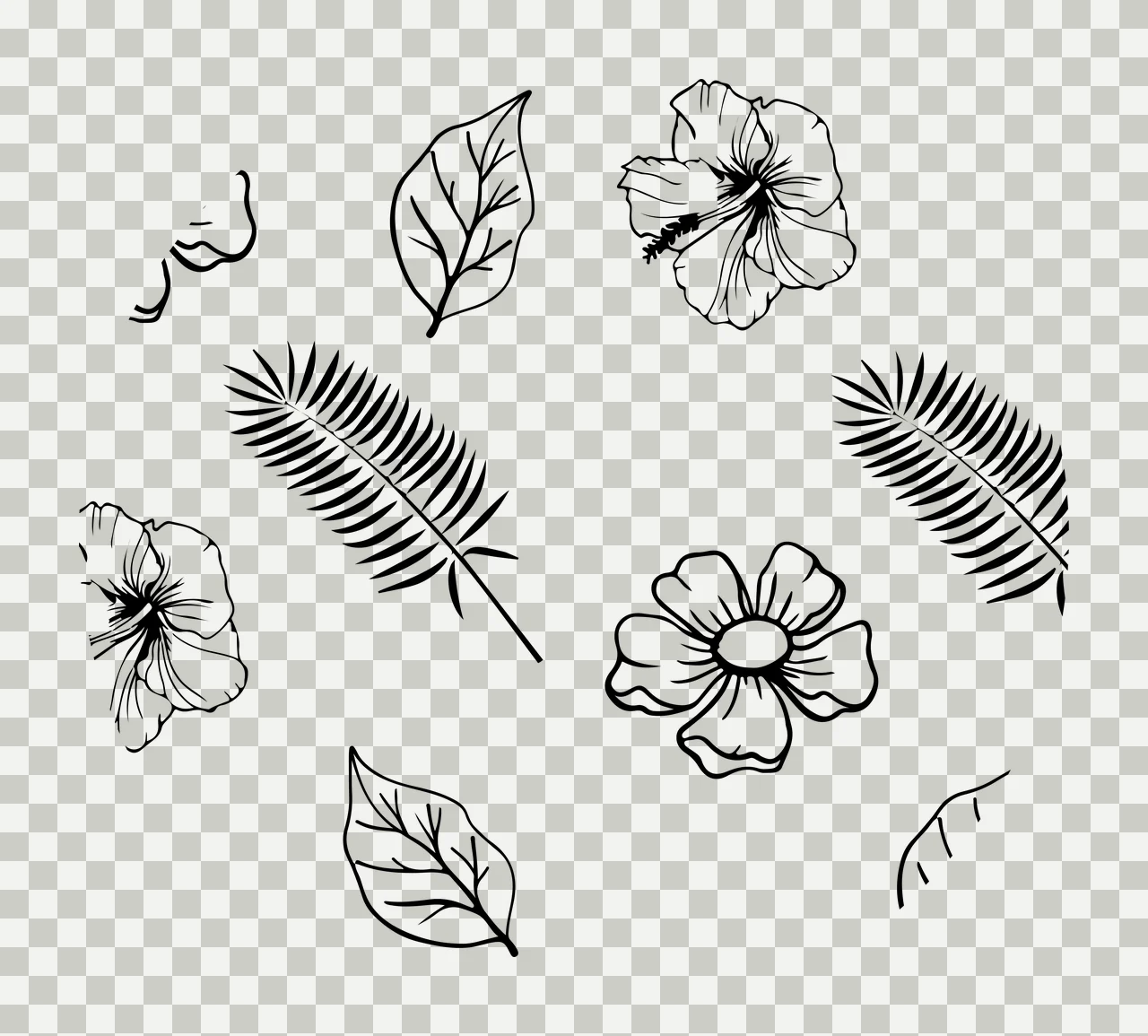 Keychain Circular Floral Pattern With Leaves repeating flowers transparency and detail preview thumbnail