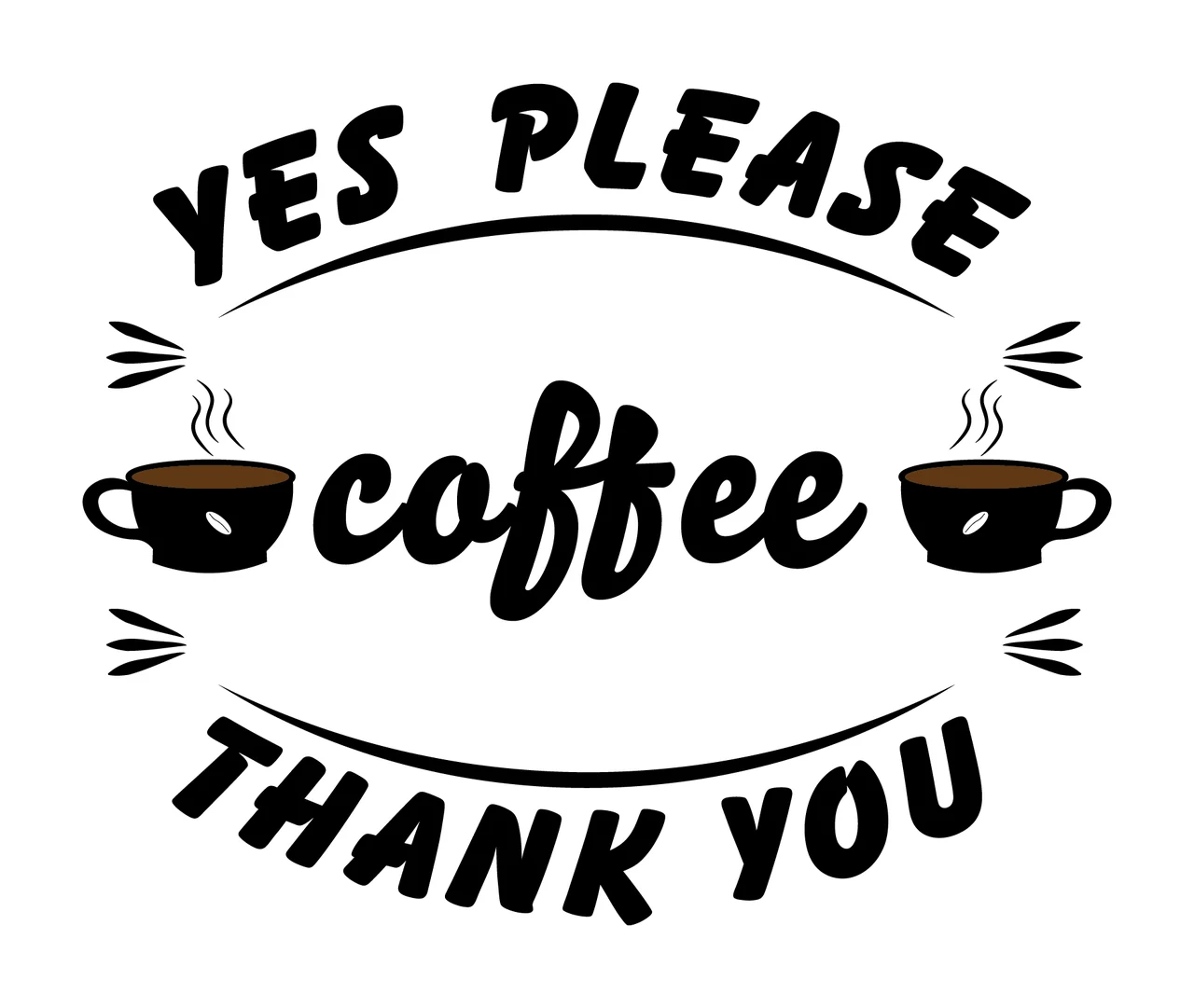 Can Glass Wrap Yes Please Coffee Thank You text design cups