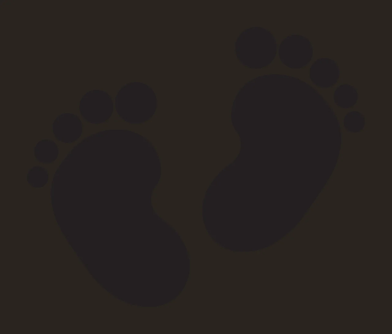 Feet Pair Of Solid Black Baby Footprints Standing together contrast preview thumbnail