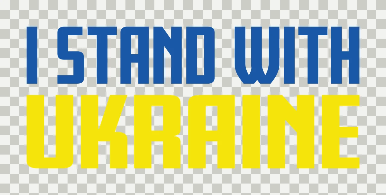 I Stand With Ukraine Text Graphic In Bold typographic black transparency and detail preview thumbnail