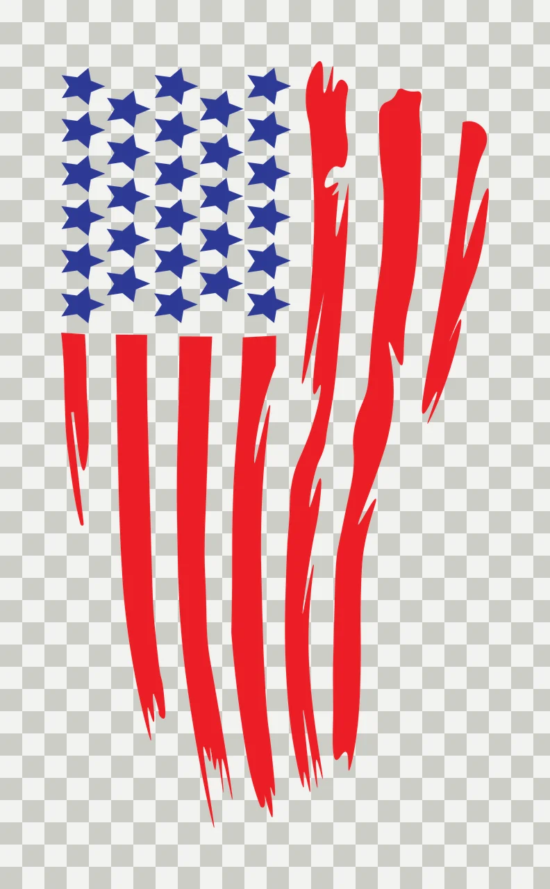Flag Distressed Vertical Icon With Star Field stars stripes transparency and detail preview thumbnail