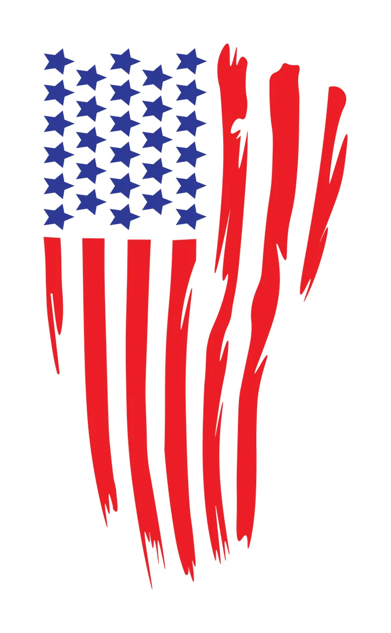 Flag Distressed Vertical Icon With Star Field stars stripes