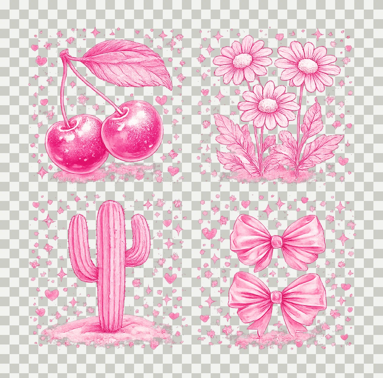 Trendy Cowgirl Cherry Coquette Leopard Pattern Western transparency and detail preview thumbnail