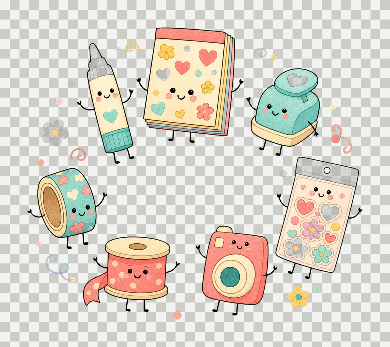 Scrapbooking Doodle Crew Scrapbooker Shirt Variation D transparency and detail preview thumbnail