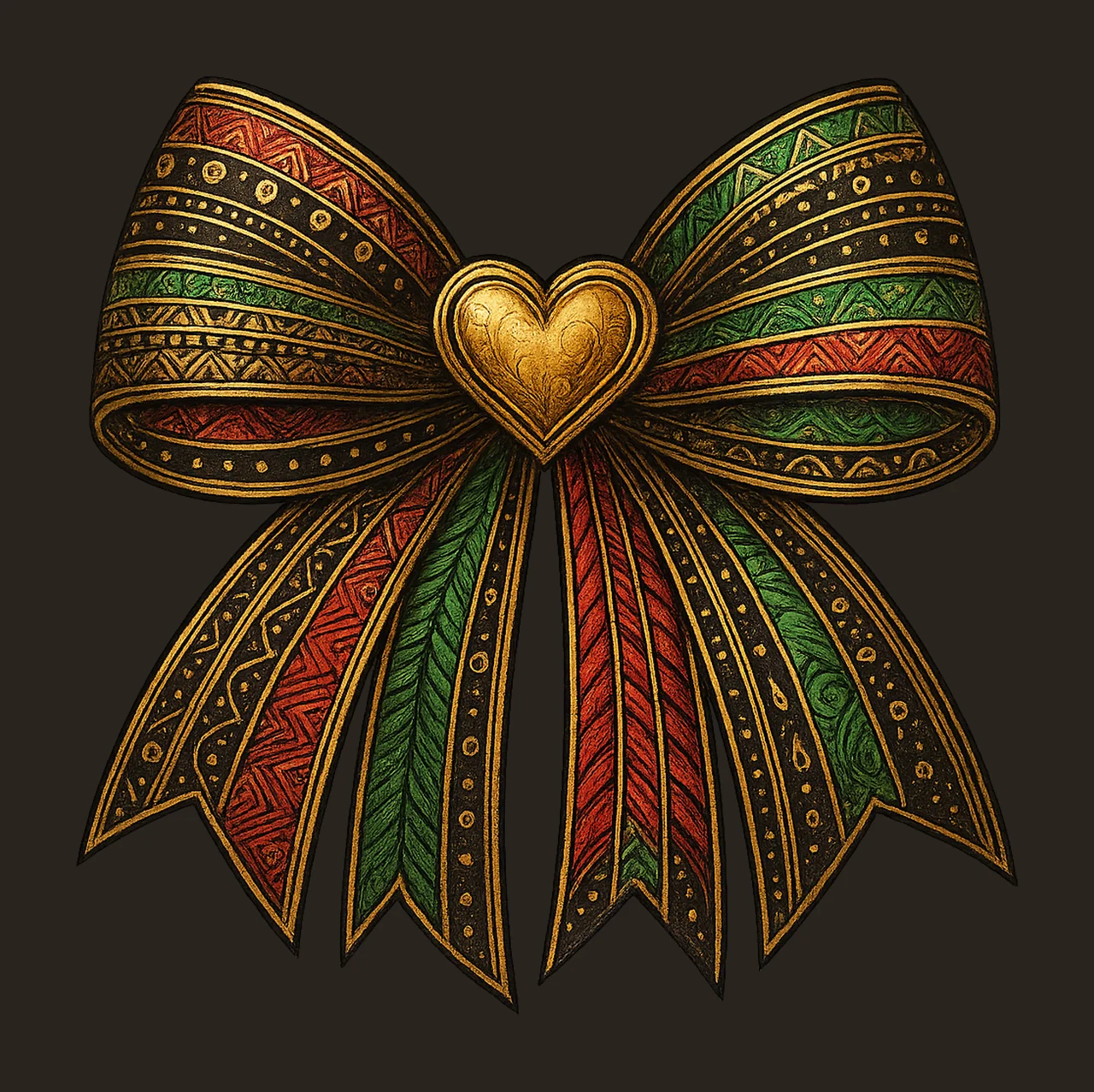 Black History Month Bow African Heritage Sublimation Design contrast preview thumbnail