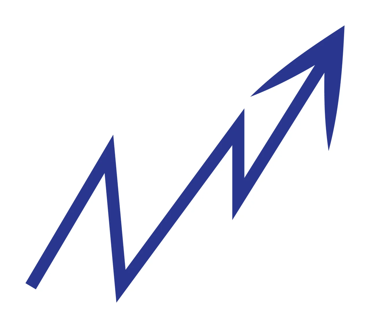 Black Zigzag Arrow Pointing Upward line minimalist direction