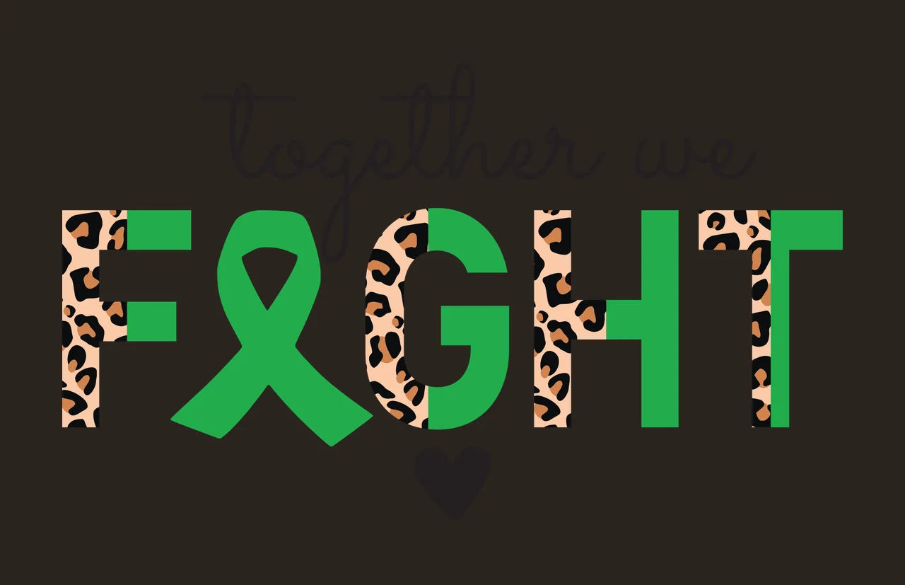 Together We Fight Black Typography Emblem ribbon heart white contrast preview thumbnail