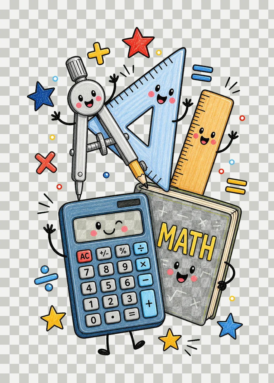 Math Teacher Doodle Characters Geometry Teacher Variation D transparency and detail preview thumbnail