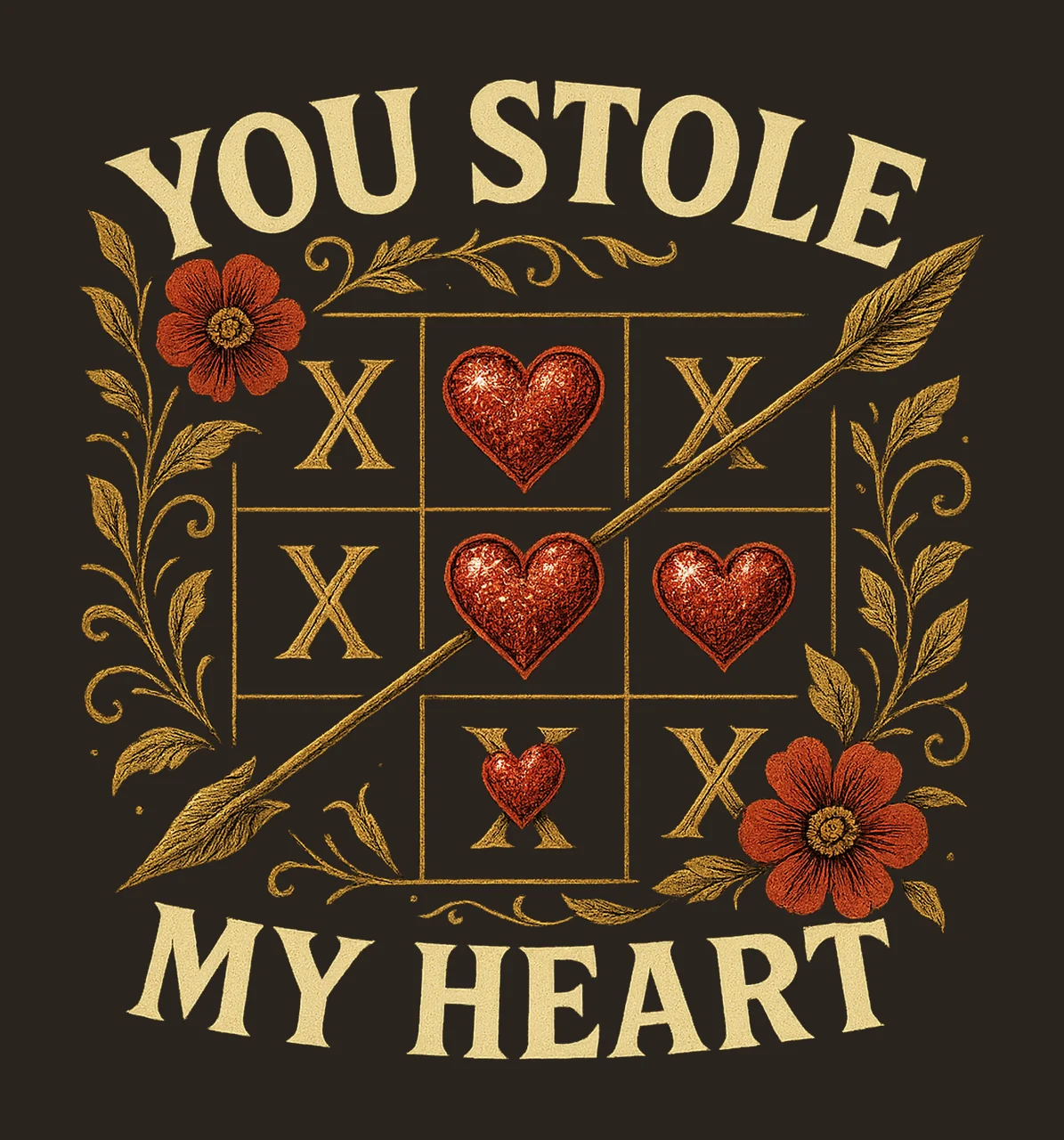 You Won My Heart Valentine Day Design Retro Valentine Shirt contrast preview thumbnail