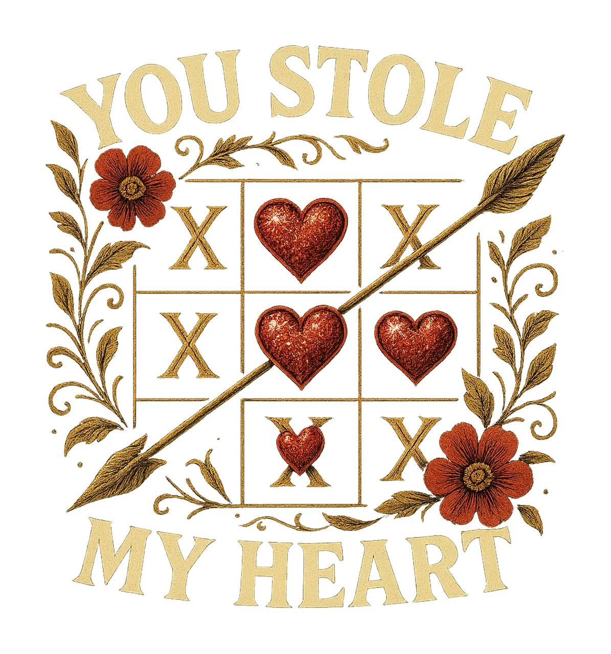You Won My Heart Valentine Day Design Retro Valentine Shirt