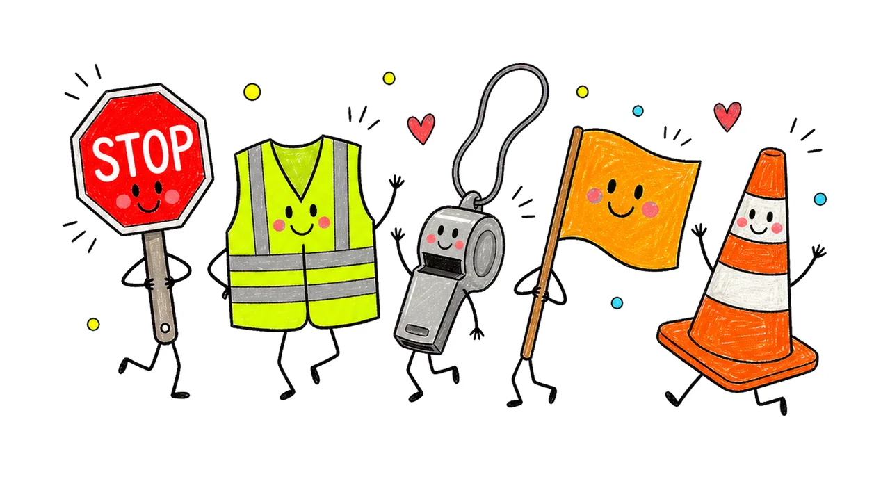 Crossing Guard School Employee Doodles Cute Variation D