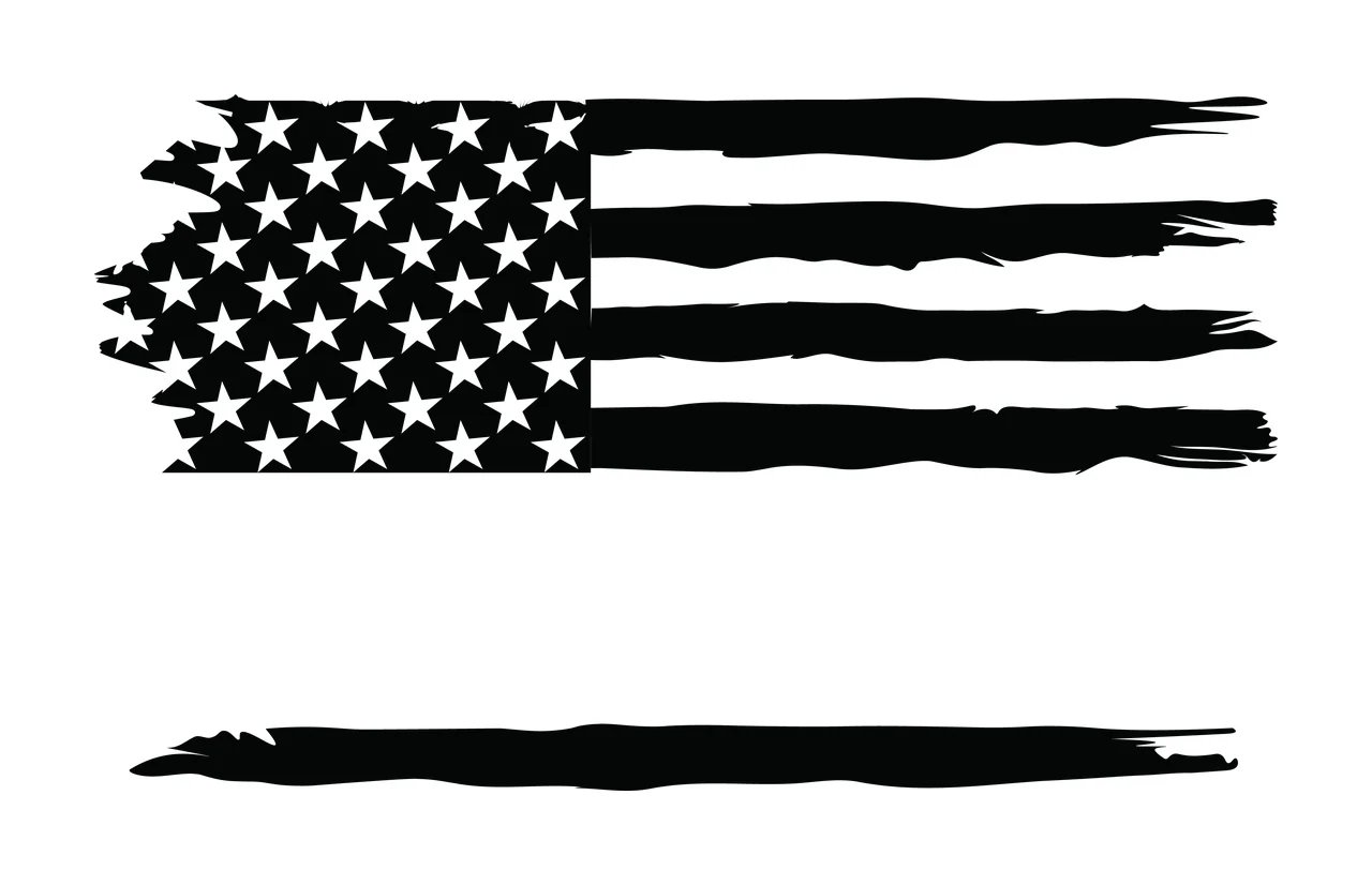 Flag Horizontal Distressed Graphic With Stars And Thick stripes