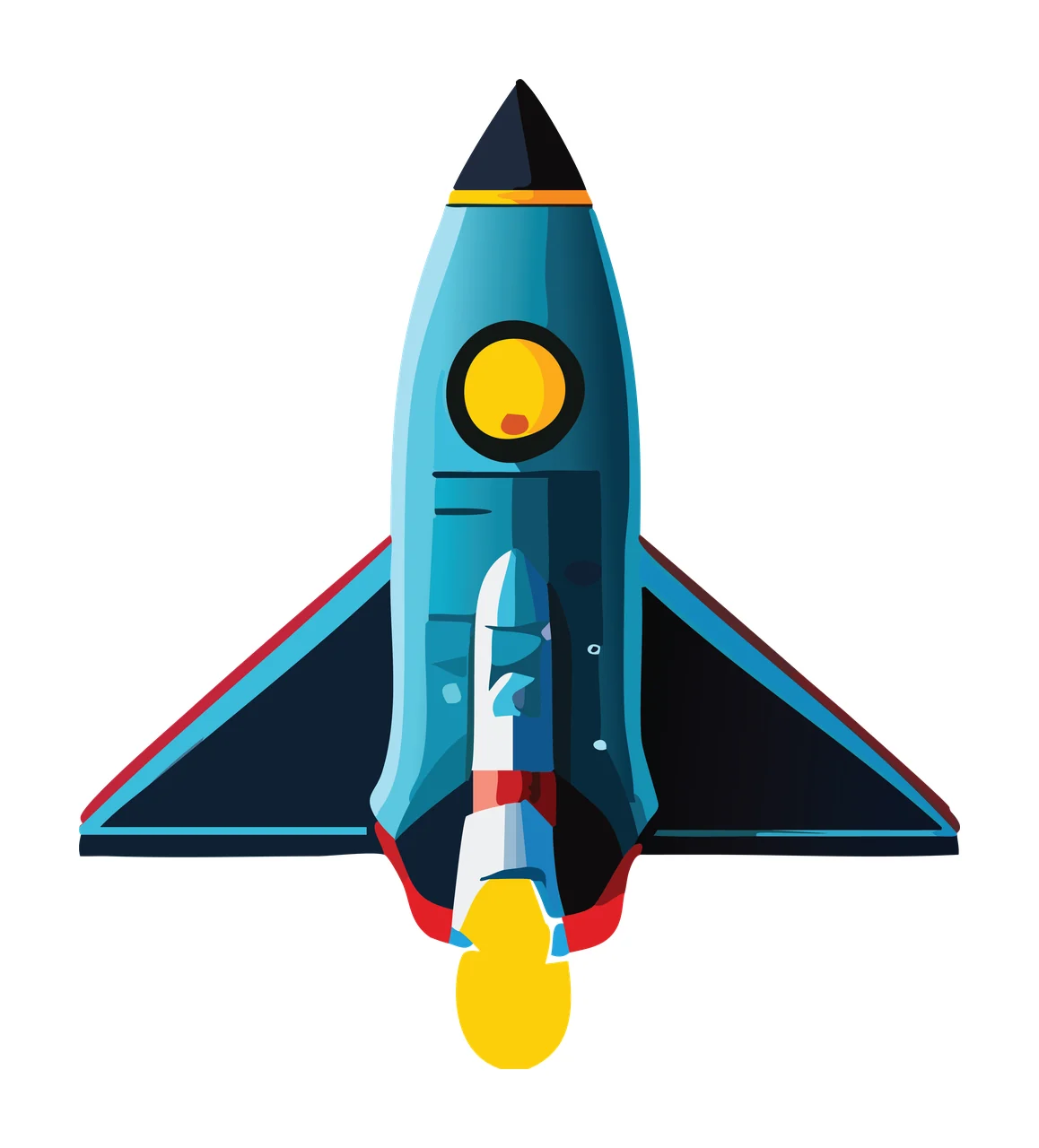 Space Shuttle Silhouette From Above flying wings nose cone