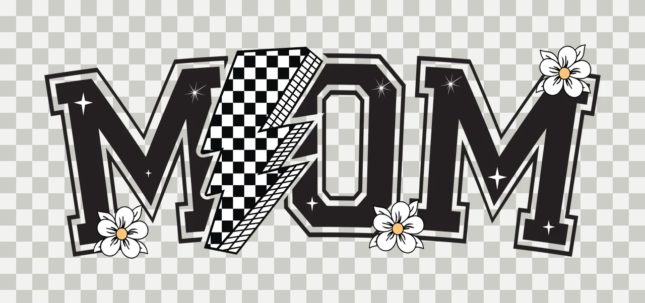 Mom Lettering With Bolt And Flowers decorative elements lightning transparency and detail preview thumbnail