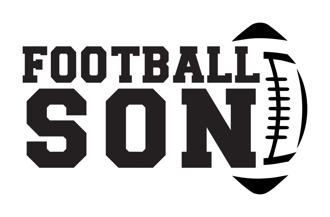 Football Son Text Graphic and black white plain typography