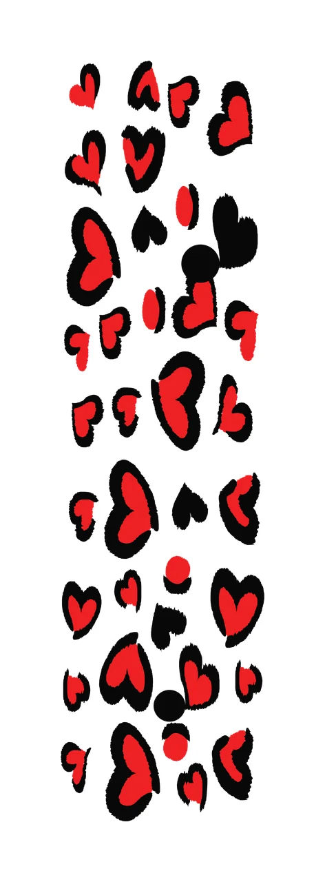 Hearts Vertical Arrangement Of Heart Shapes scattered hand drawn