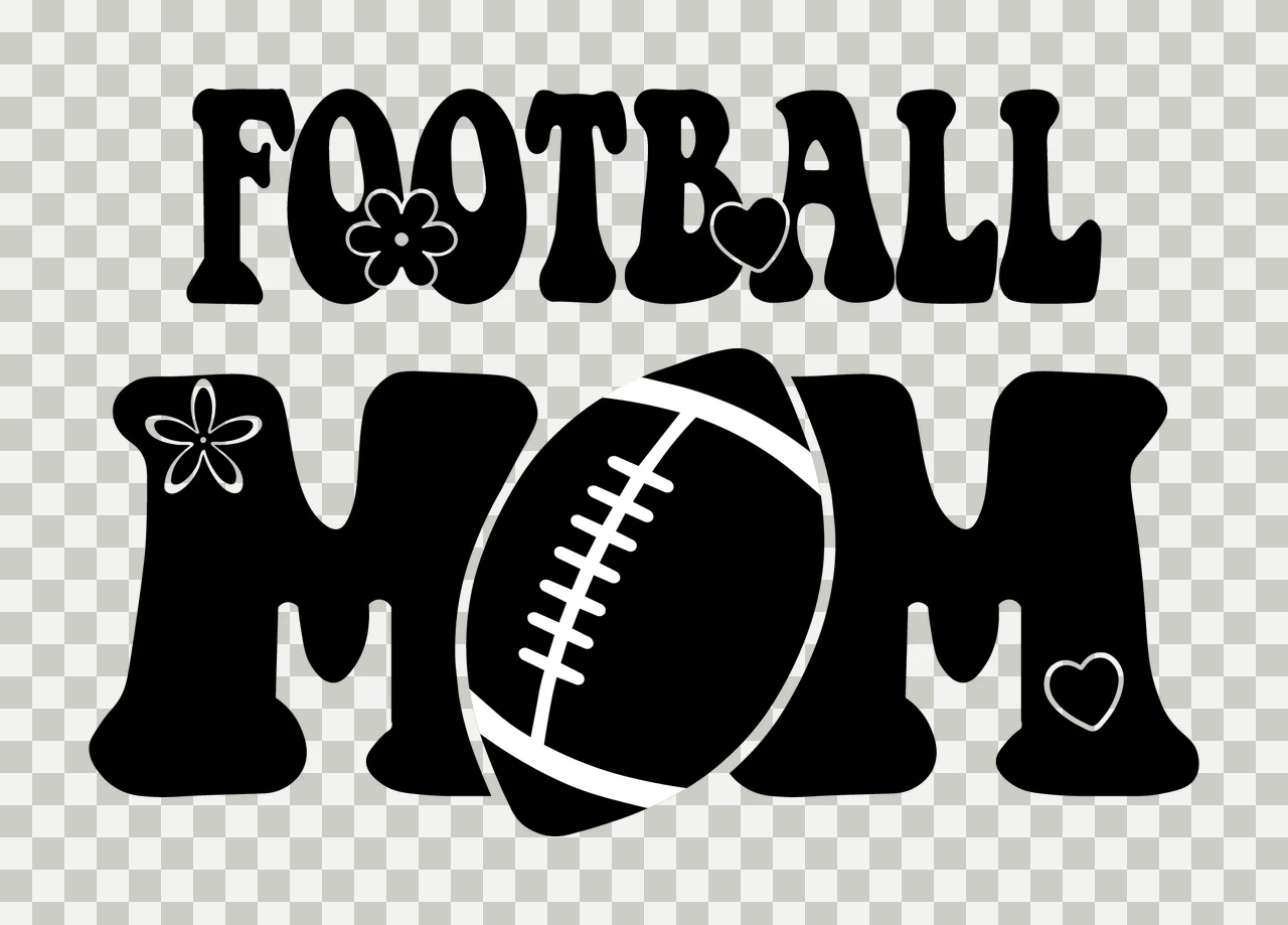 Football Mom Text With Decorative Elements adorned flowers transparency and detail preview thumbnail