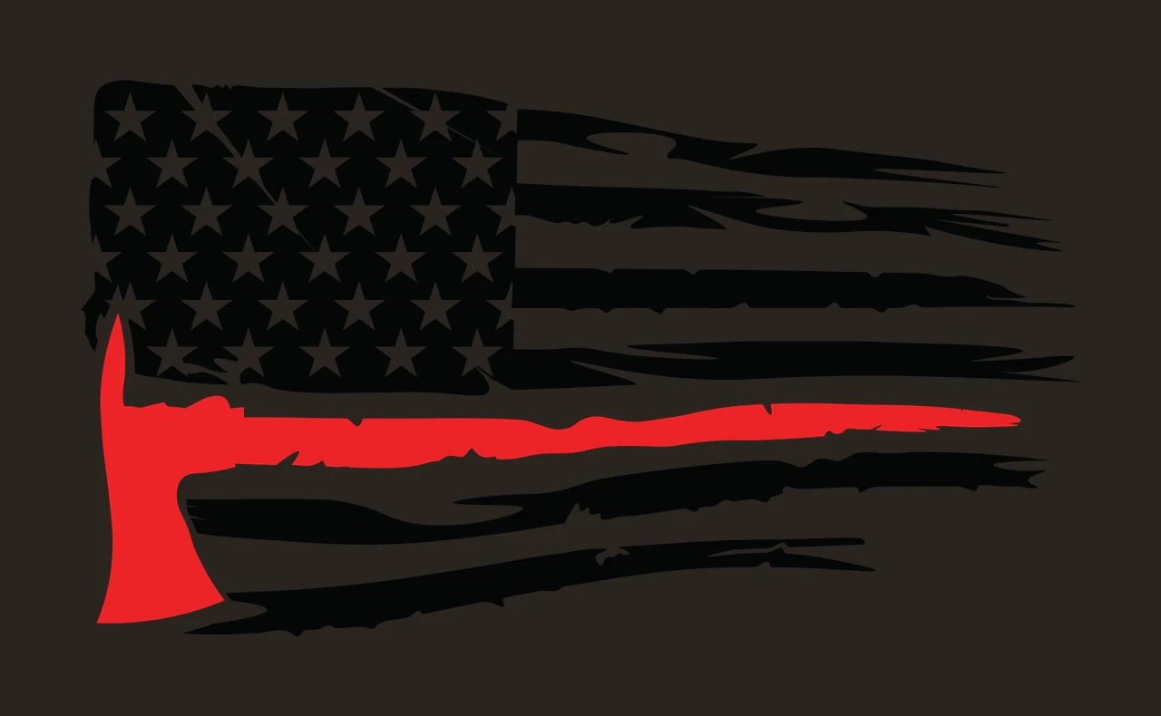 Flag A Horizontal Distressed Striped With Hatchet Silhouette stars contrast preview thumbnail