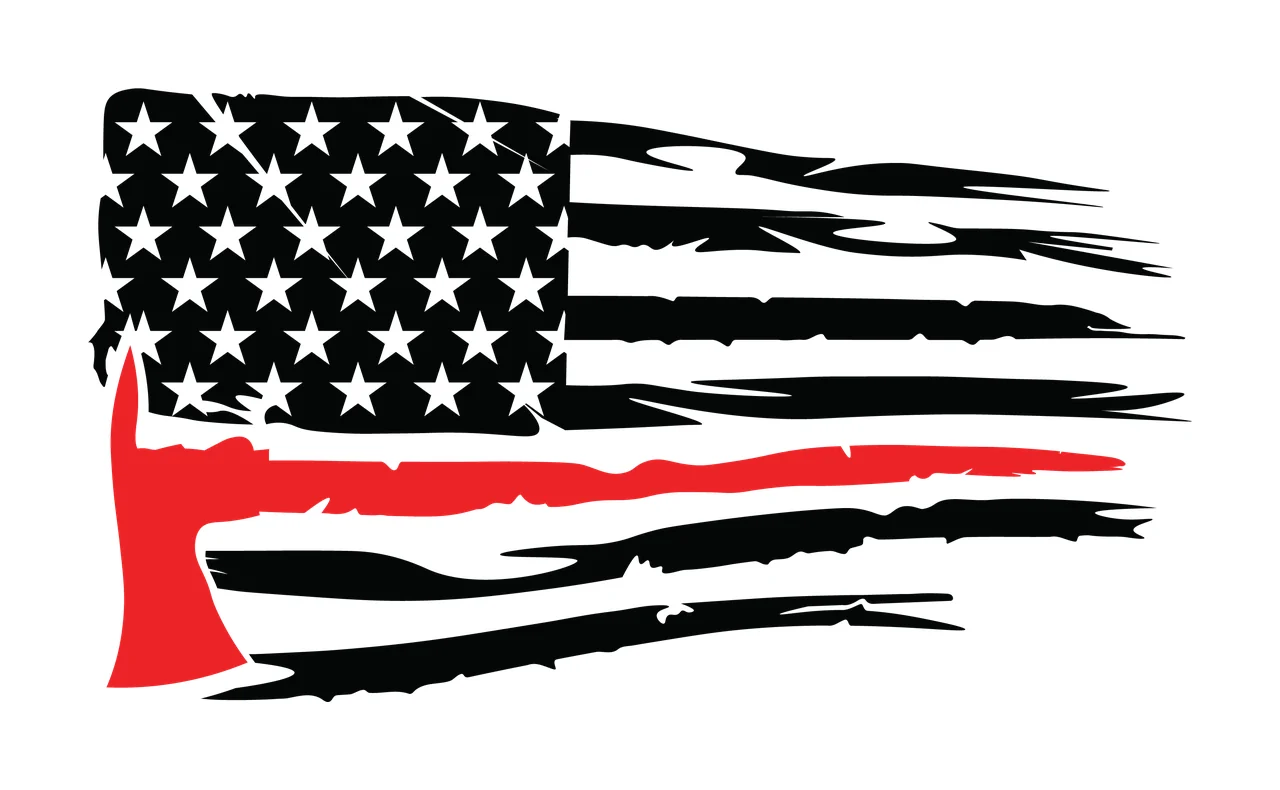 Flag A Horizontal Distressed Striped With Hatchet Silhouette stars