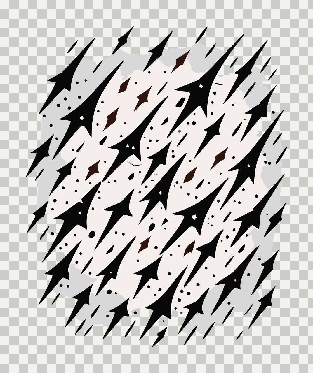 Black Square With Sharp Jagged Edges Shape Framing spikes white transparency and detail preview thumbnail