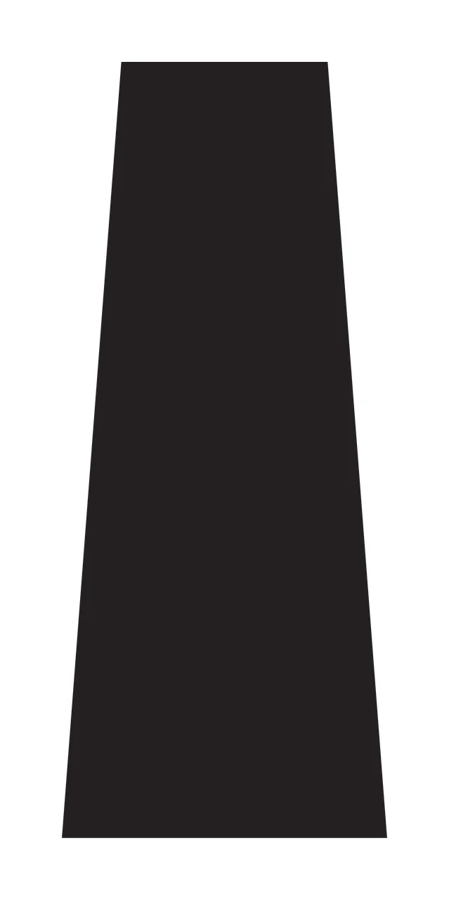 Black trapezoid shape Illustration with geometric shape and tapered polygon in white