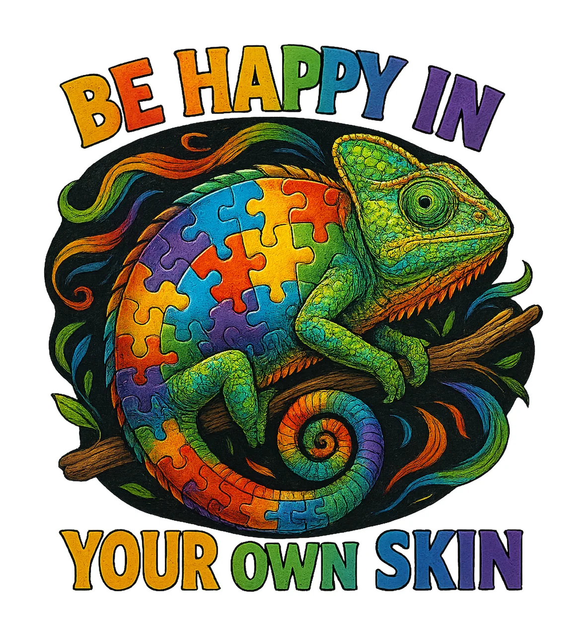 Be Happy In Your Own Shell Autism Awareness Turtle Rainbow