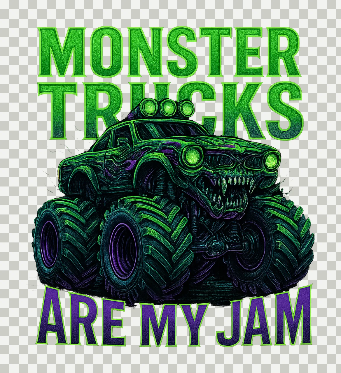 Monster Truck Are My Jam Kids Truck Sublimation Design Fun transparency and detail preview thumbnail