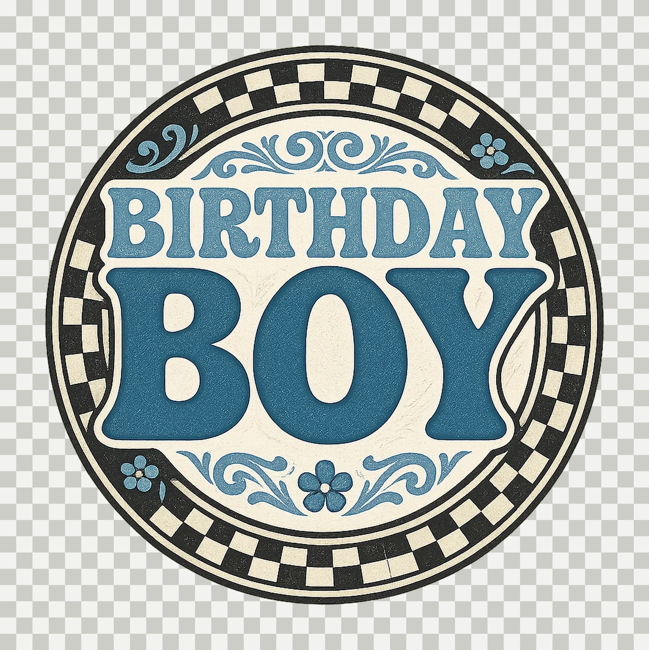 Retro Birthday Boy Checkered Big Brother Design Vintage transparency and detail preview thumbnail