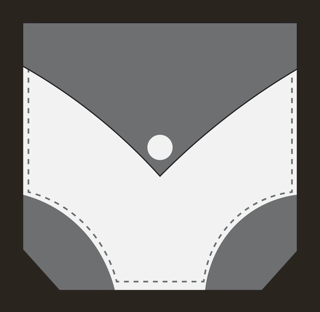 A Simple Black Pocket Outline On White Flat shape Minimalist contrast preview thumbnail