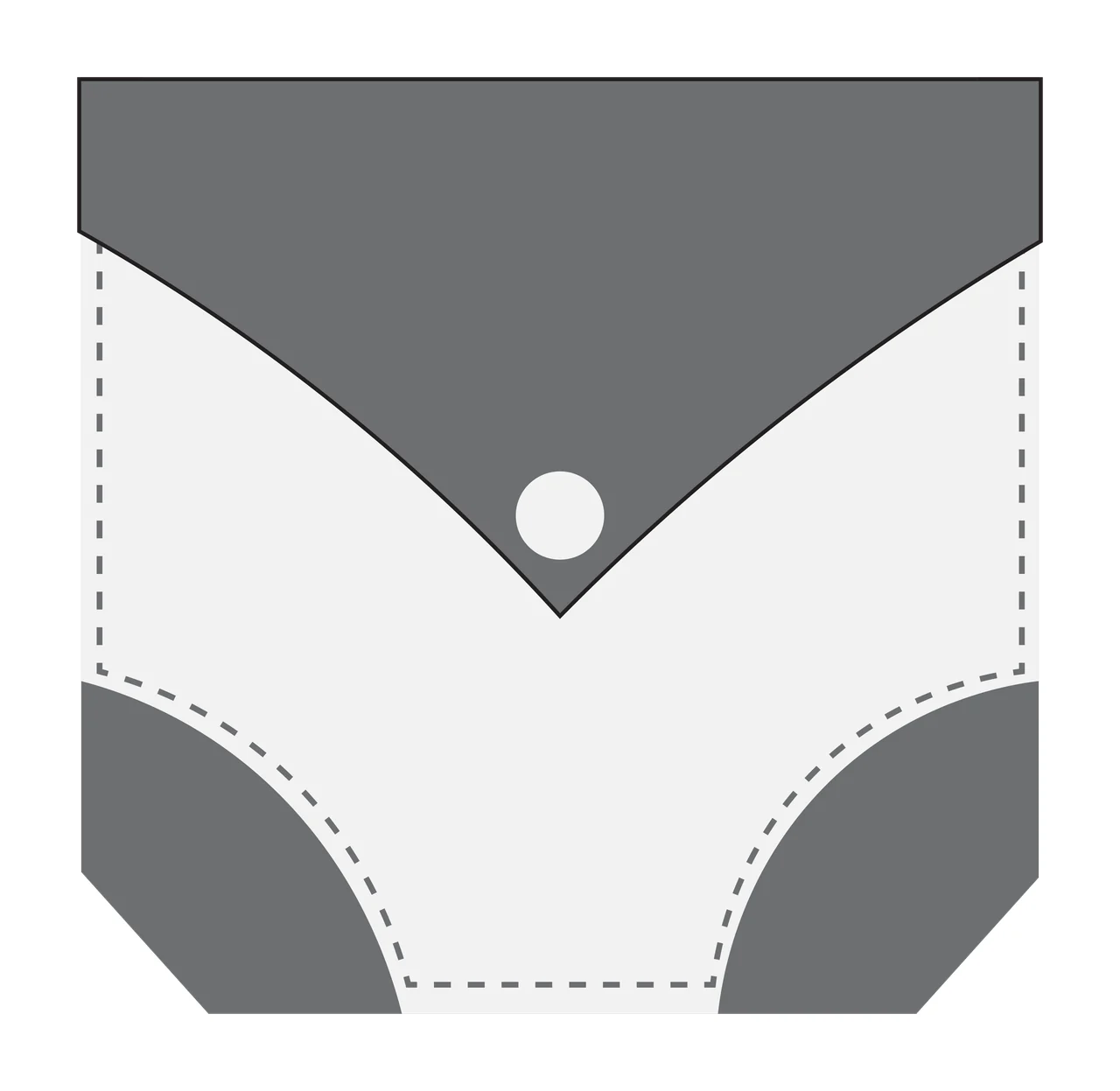 A Simple Black Pocket Outline On White Flat shape Minimalist
