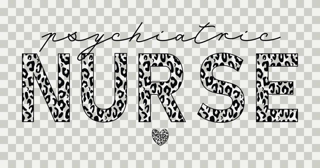 Psychiatric Nurse Script And Leopard Text Display Heart Graphic design transparency and detail preview thumbnail