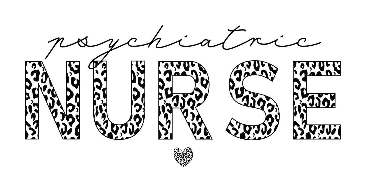 Psychiatric Nurse Script And Leopard Text Display Heart Graphic design