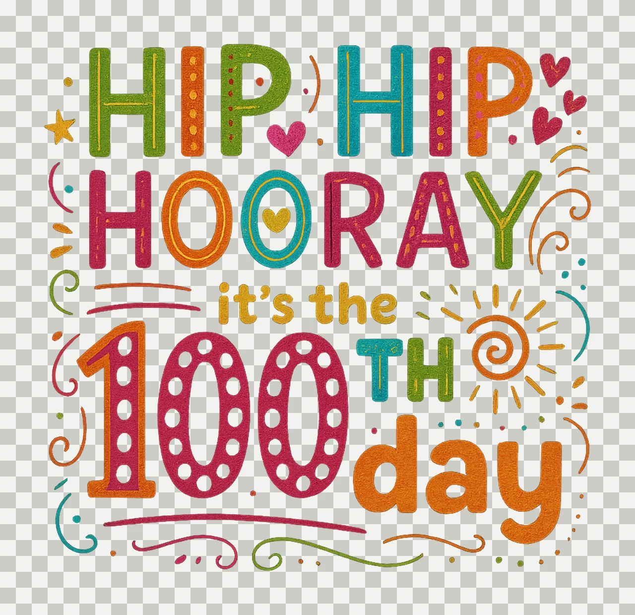 Hip Hooray 100th Day Funny School Shirt Design Teacher Gifts transparency and detail preview thumbnail