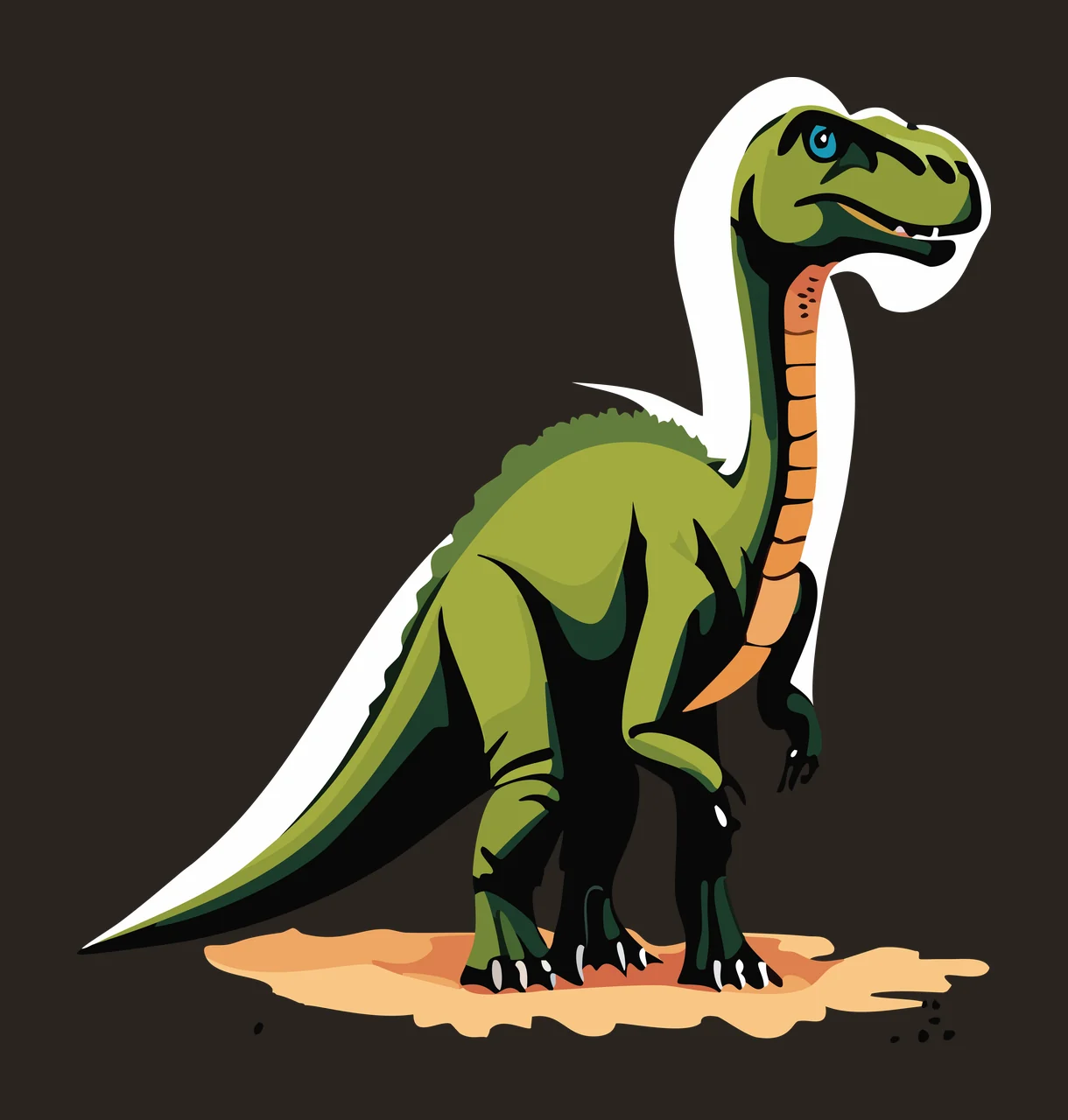 Dinosaur Silhouette Standing In Puddle Stand ground black reptile contrast preview thumbnail