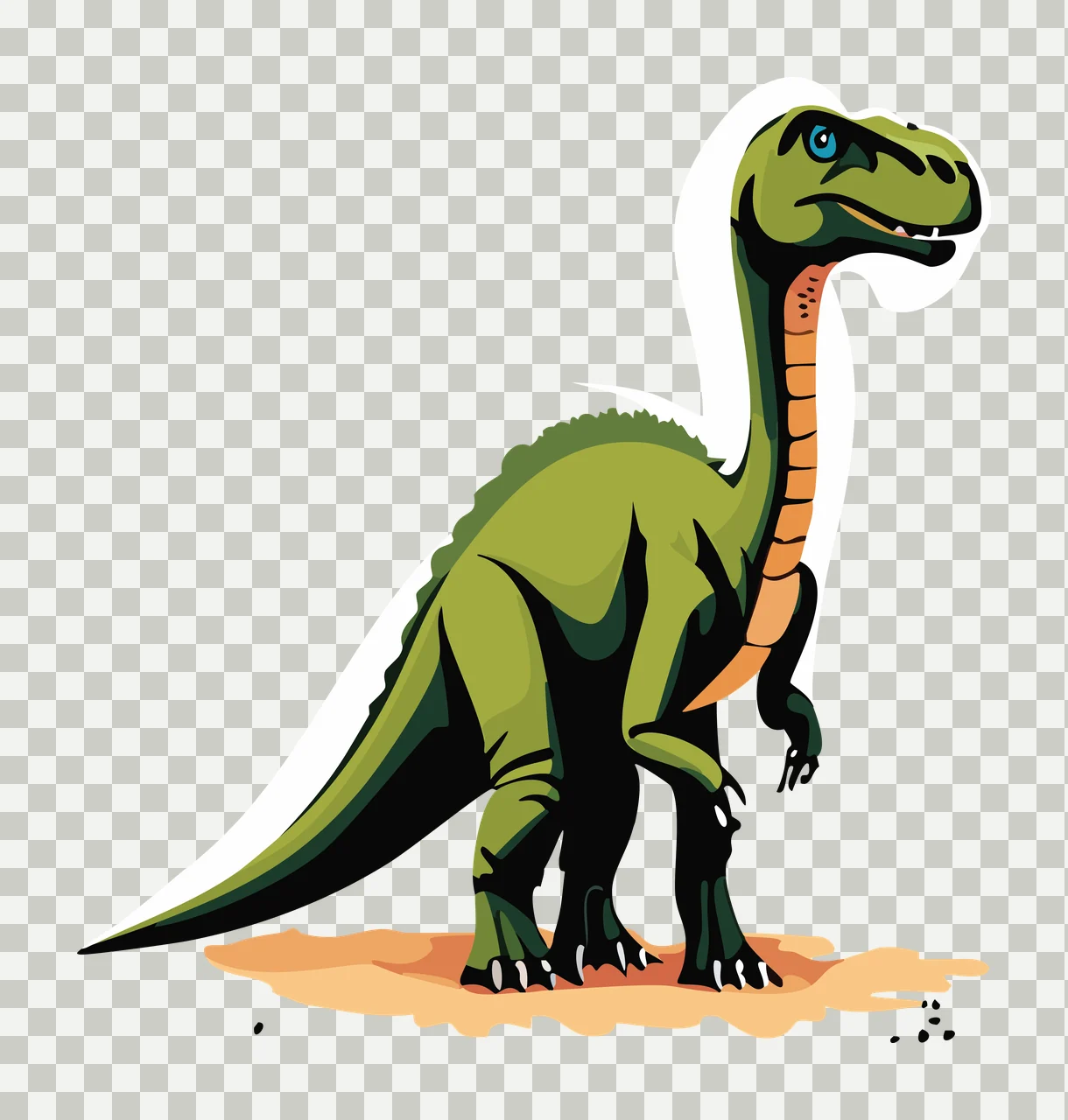 Dinosaur Silhouette Standing In Puddle Stand ground black reptile transparency and detail preview thumbnail