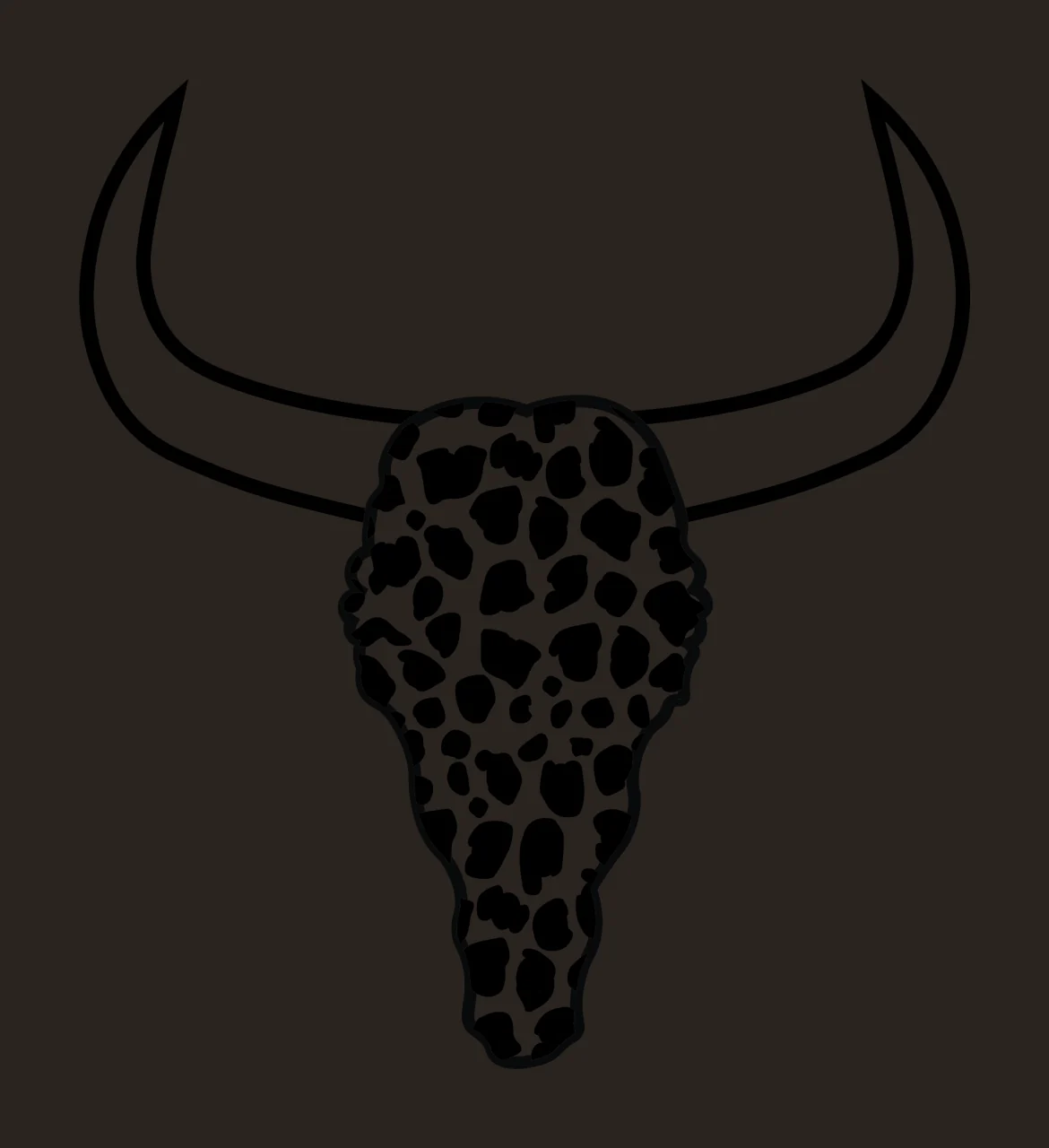 Black Silhouette Of Horned Animal Skull horns shape 2 F16 cow new more contrast preview thumbnail