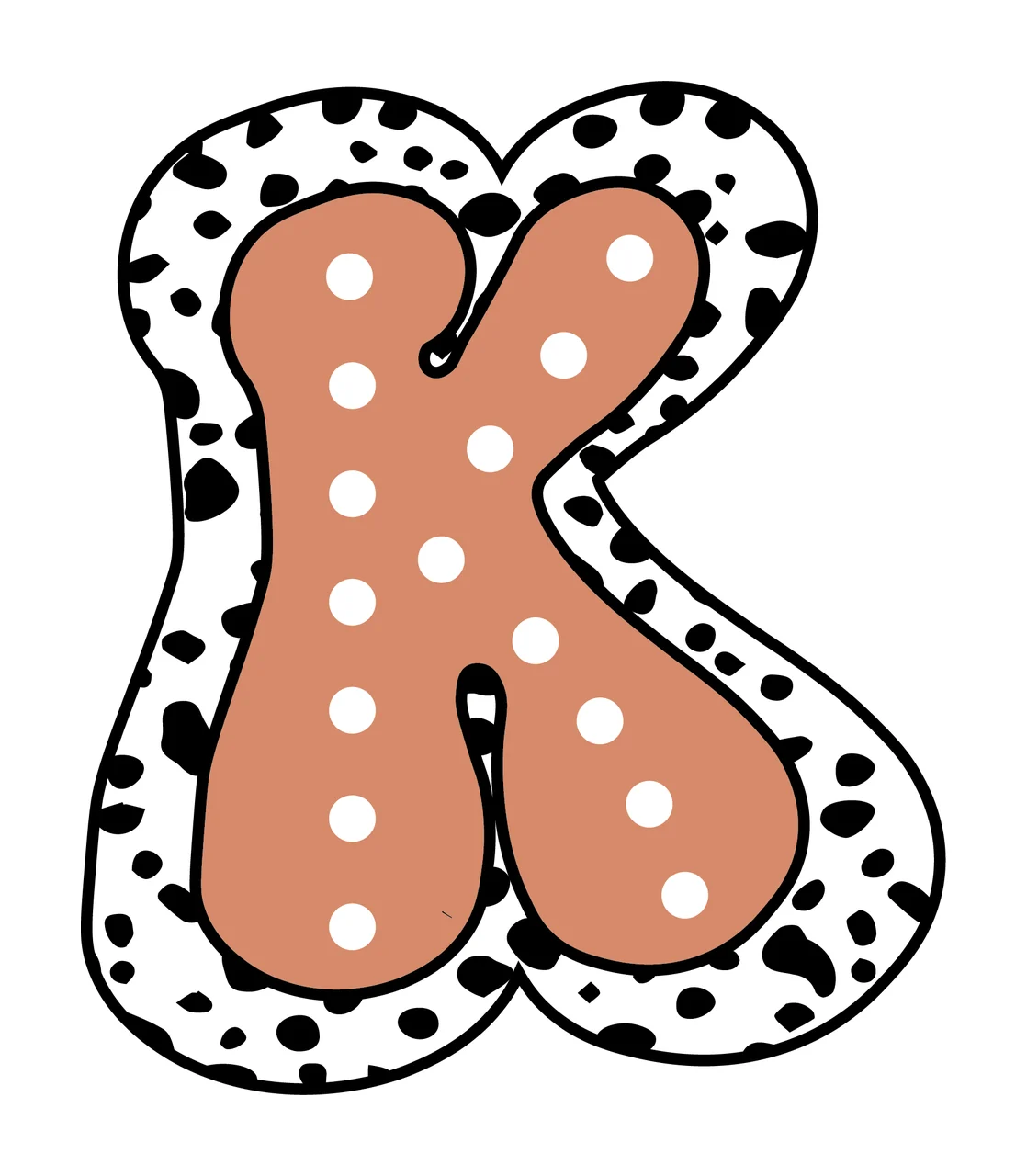 Dalmatian Dots Font Race Doodle Character 01 racing checkered flag