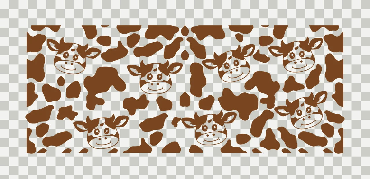 Cow Can Glass Wrap Black And White Print pattern spots animal transparency and detail preview thumbnail