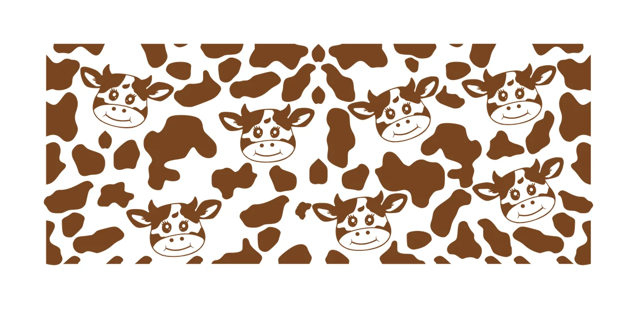 Cow Can Glass Wrap Black And White Print pattern spots animal