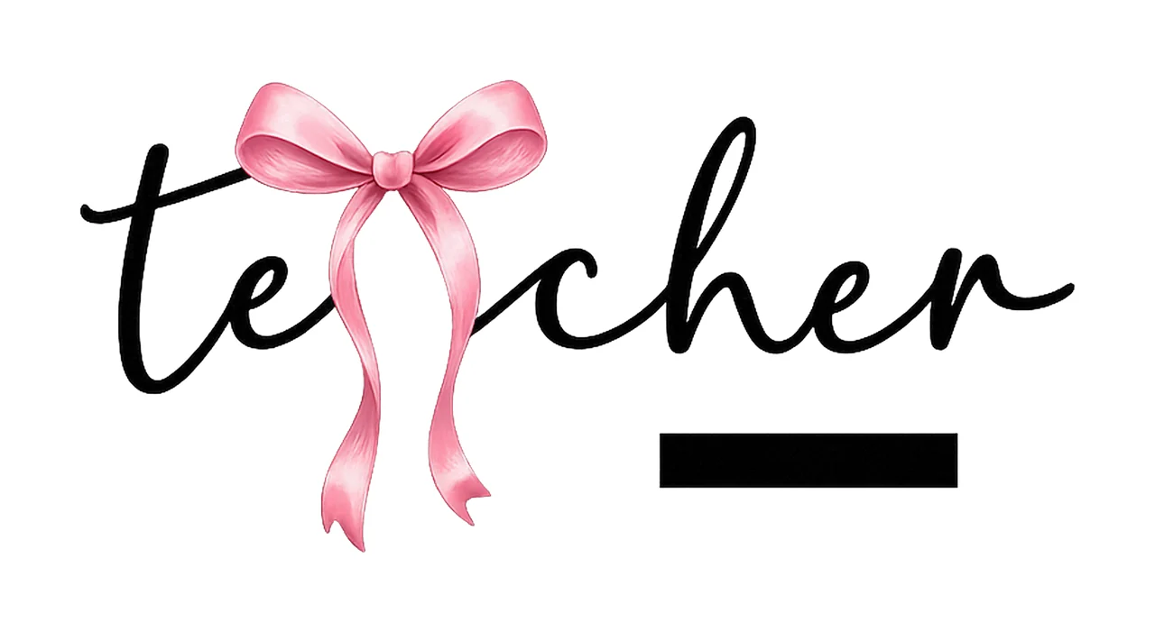 Teacher Pink Coquette Bow Custom Teacher Design Appreciation