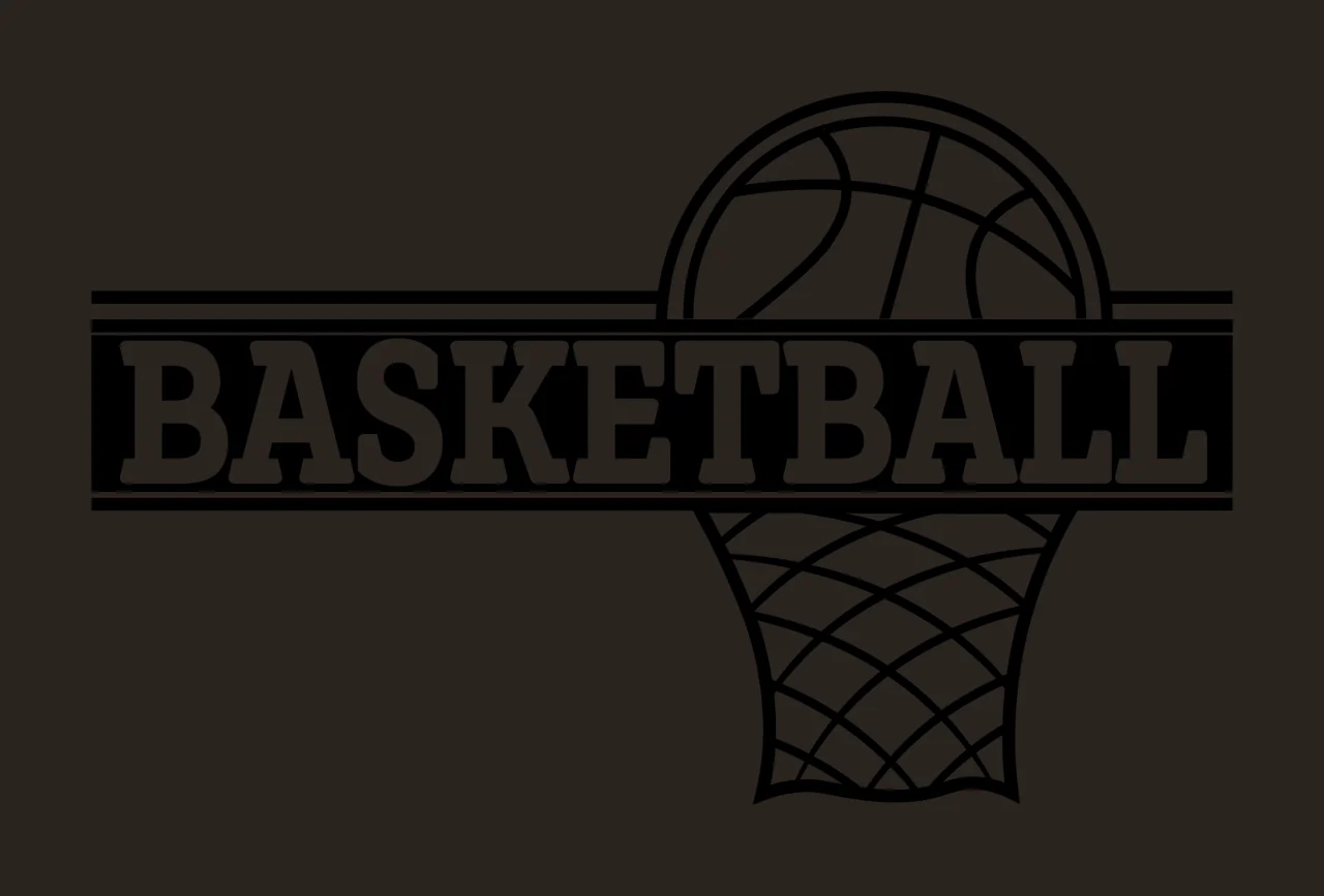 Basketball Hoop Sport Line Art Graphic net black and white contrast preview thumbnail