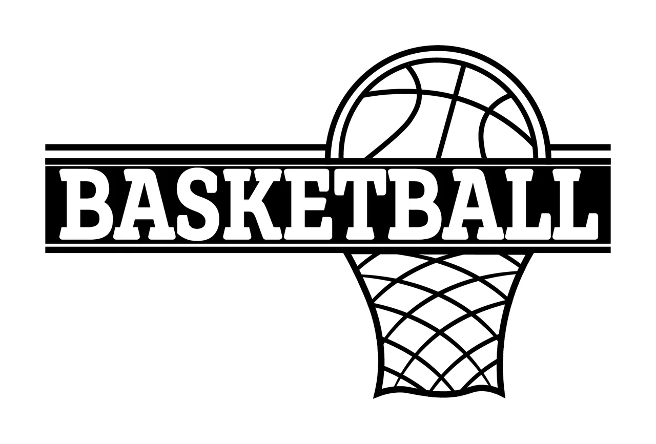 Basketball Hoop Sport Line Art Graphic net black and white