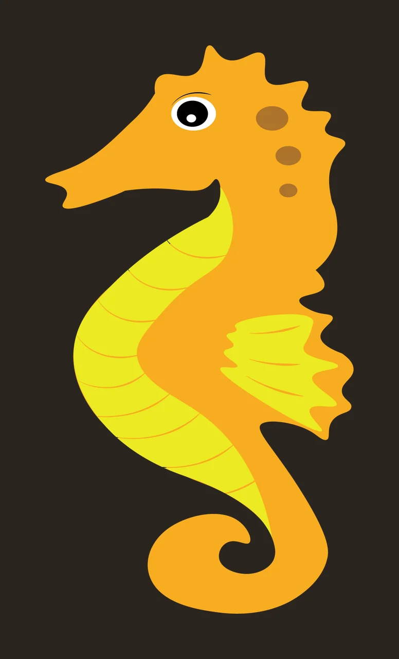Sea Animal Black Silhouette Of A Seahorse Facing swimming tail contrast preview thumbnail