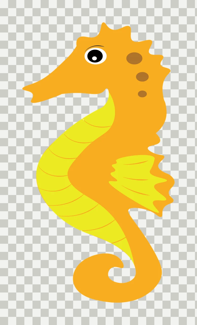 Sea Animal Black Silhouette Of A Seahorse Facing swimming tail transparency and detail preview thumbnail