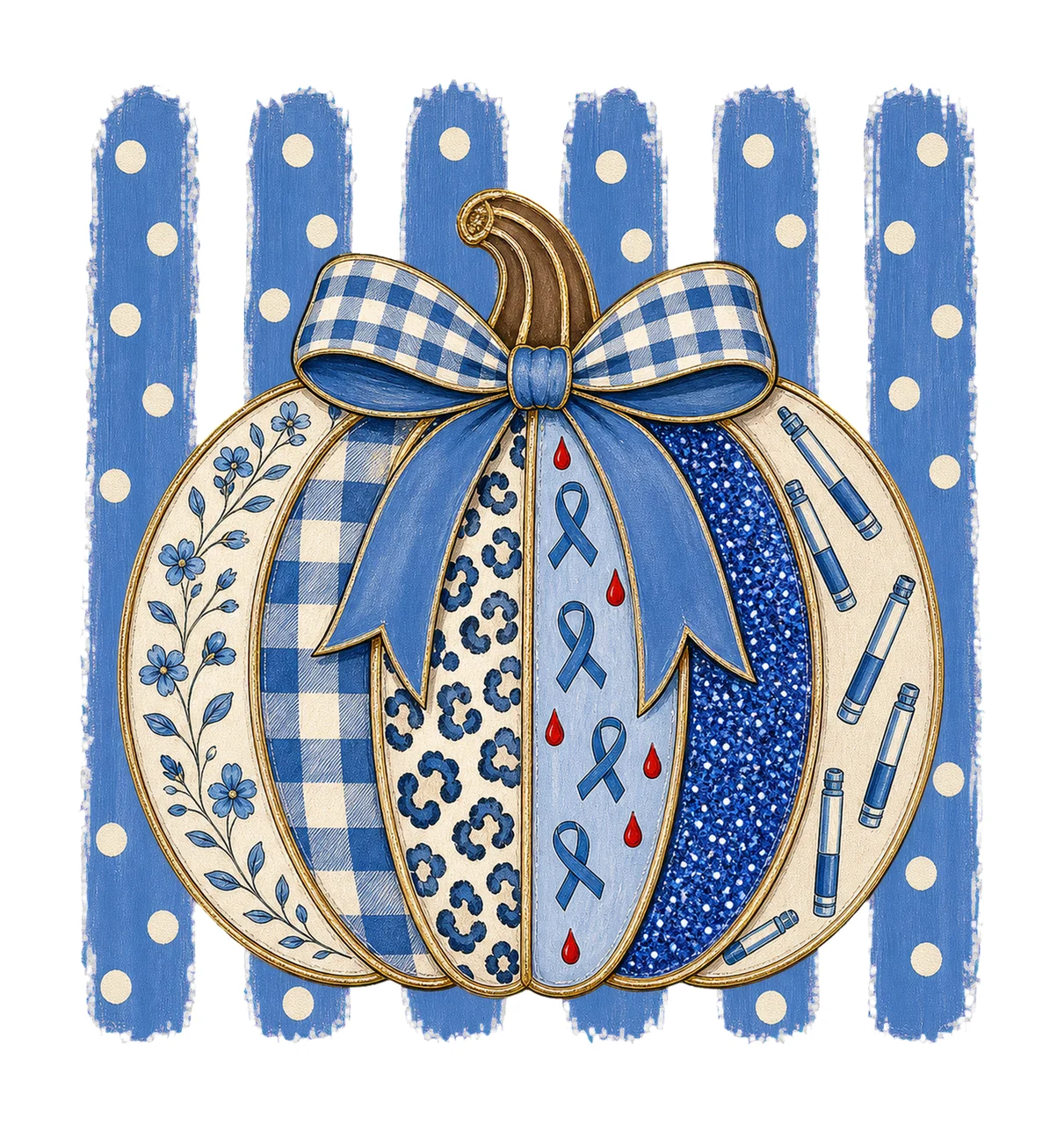 Diabetes Awareness Pumpkin Blue Coquette bundle 03