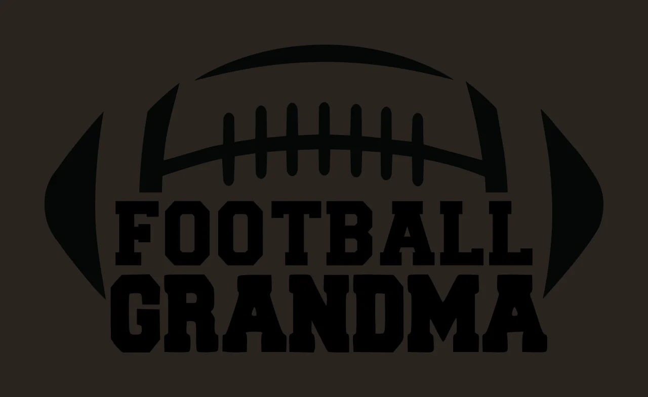 Football Grandma Text With Oval Shape black white sports contrast preview thumbnail