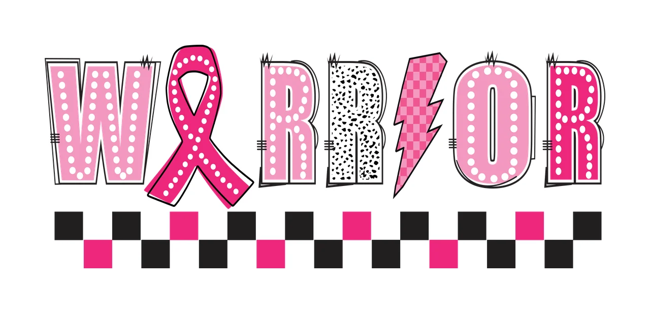 Warrior Text With Ribbon And Lightning representing bolt checkerboard