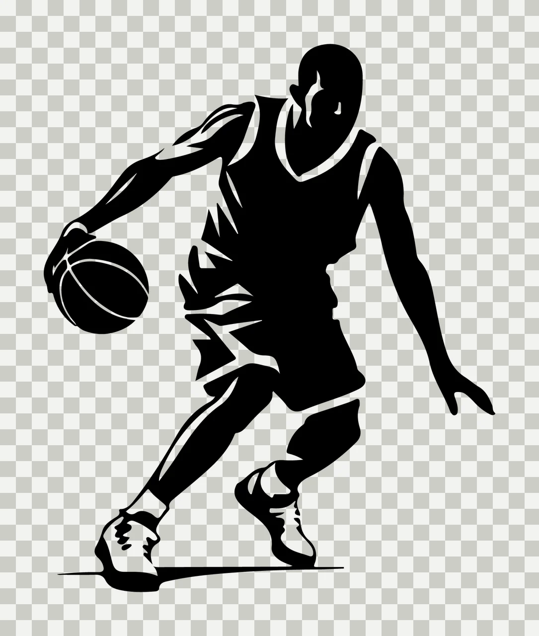 Can Glass Wrap Basketball Player Dribbling With Athlete transparency and detail preview thumbnail