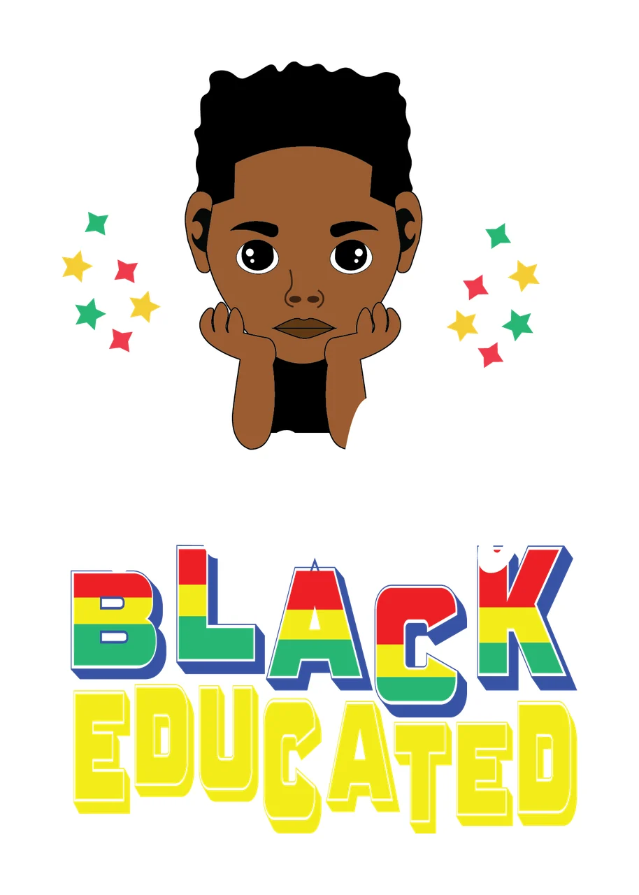 Pretty Black Educated Head Silhouette stationary stars empty